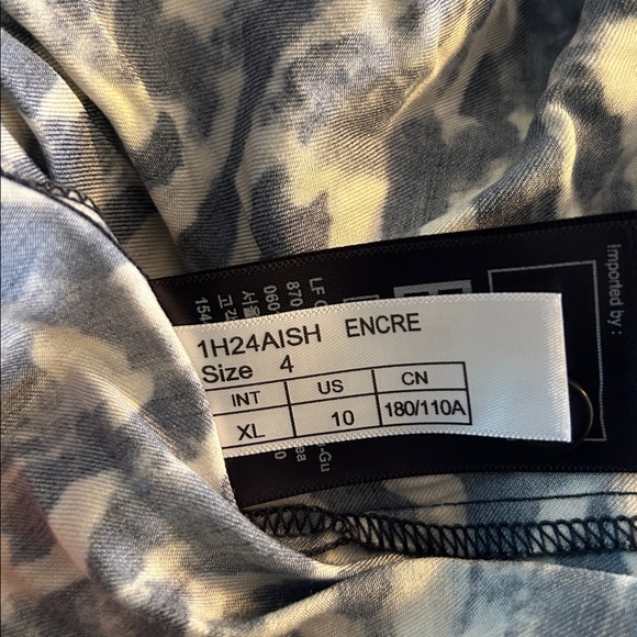 ba&sh Aisha Mini Long sleeve Dress in Blue Graphic NWT - Picture 13 of 15